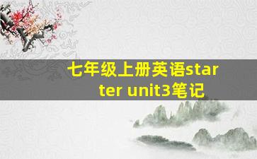 七年级上册英语starter unit3笔记